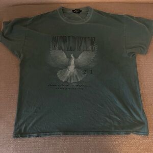 Boohoo Green Worldwide Graphic Tee